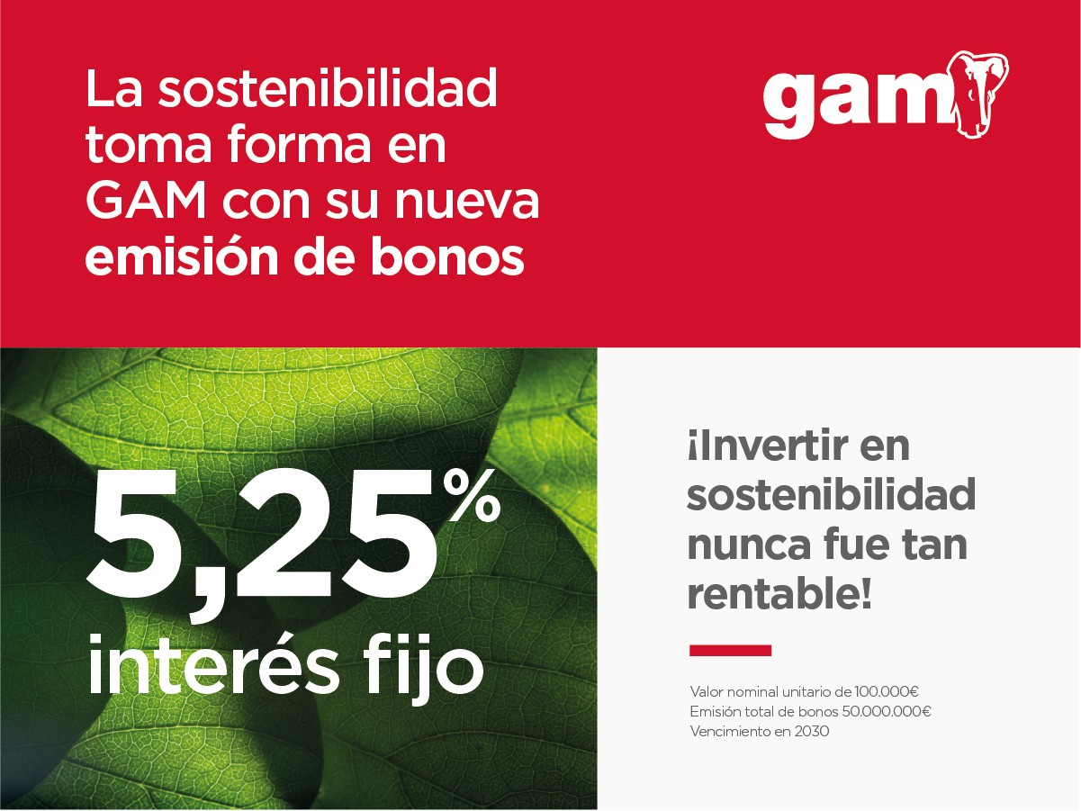 GAM cierra con éxito su primera emisión de bonos vinculados a la sostenibilidad por 50 millones de euros
